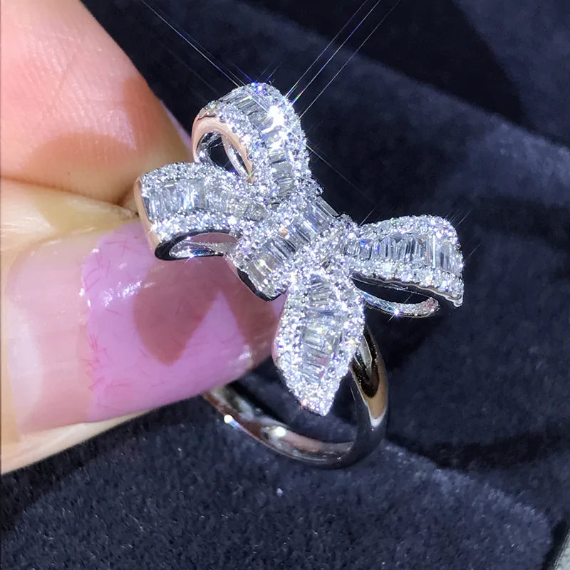 Handgefertigter Bowknot Silber Ring