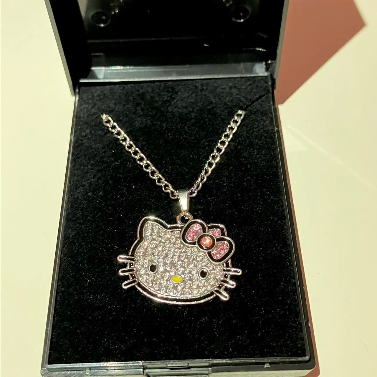 Kitty Kawaii Rosa Schleife Diamantkette