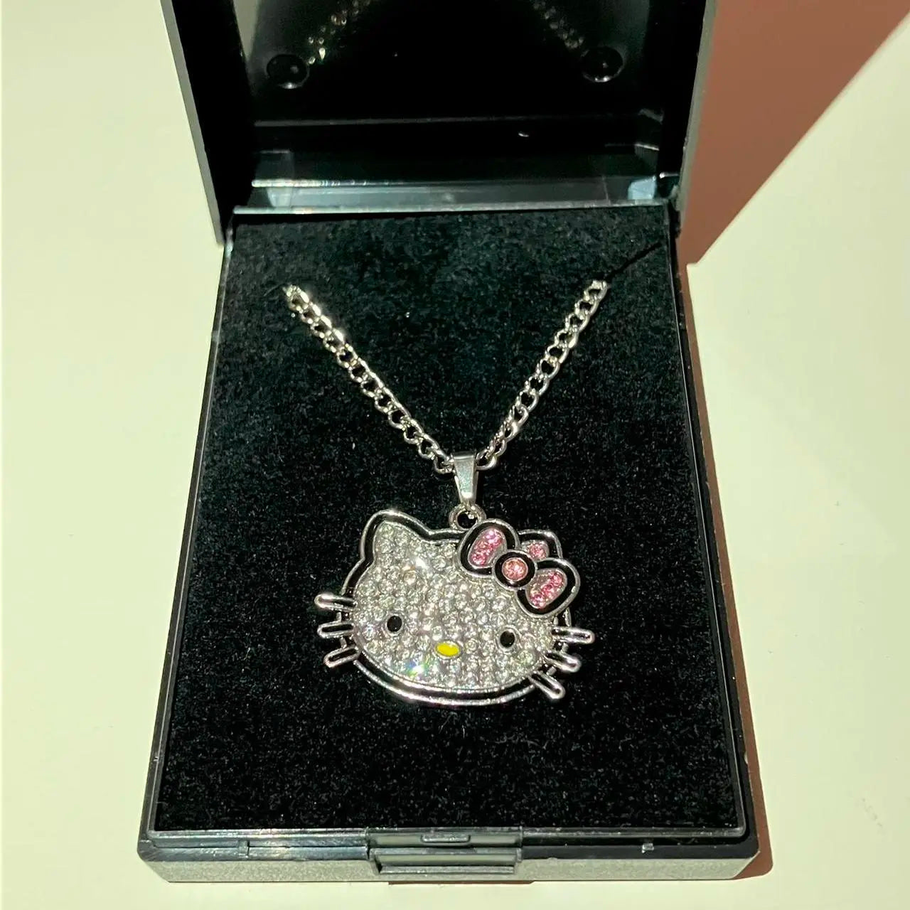 Kitty Kawaii Rosa Schleife Diamantkette