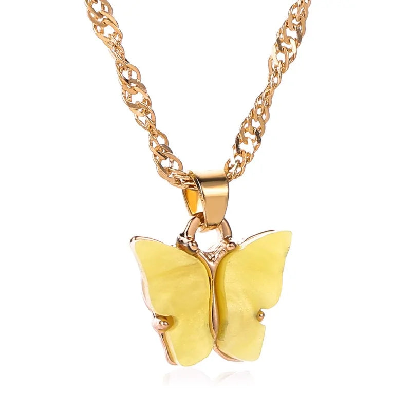 Goldkette Schmetterling Anhänger Choker Halskette: Bohème Strandschmuck