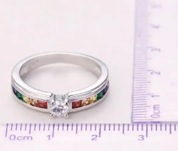 Bunte Cubic Zirkonia Frauen Verlobungsring