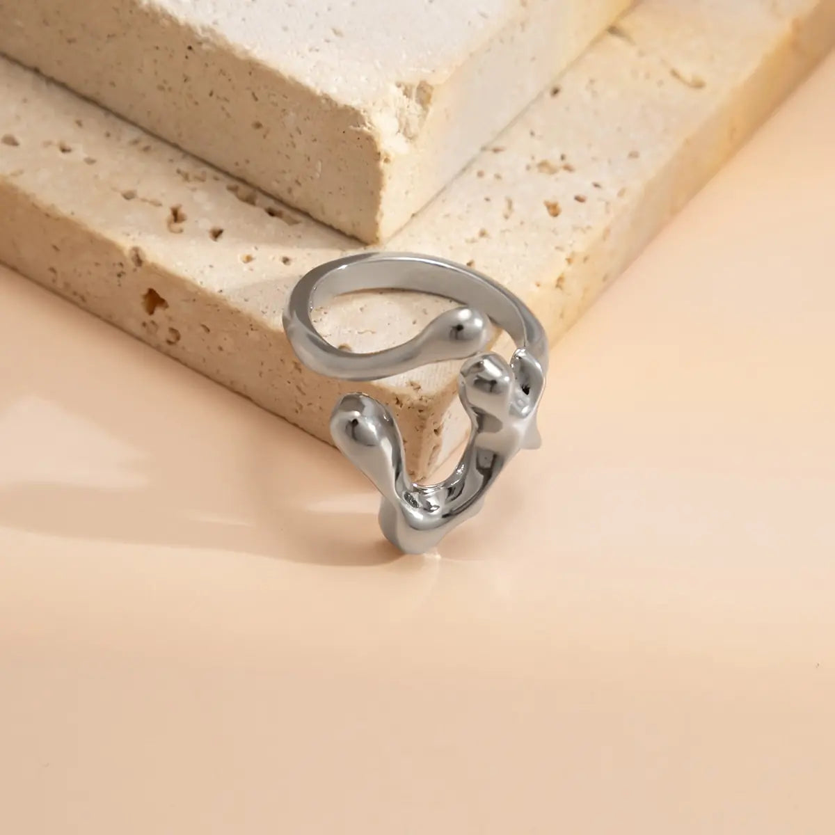 Einfacher Stil Linien Geometrischer Ring