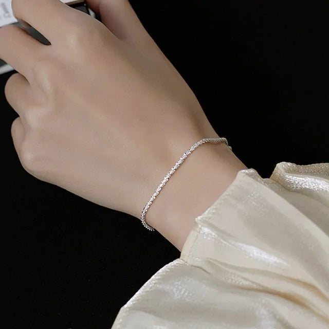 Silberfarbene Choker-Halskette, Armband und Ring