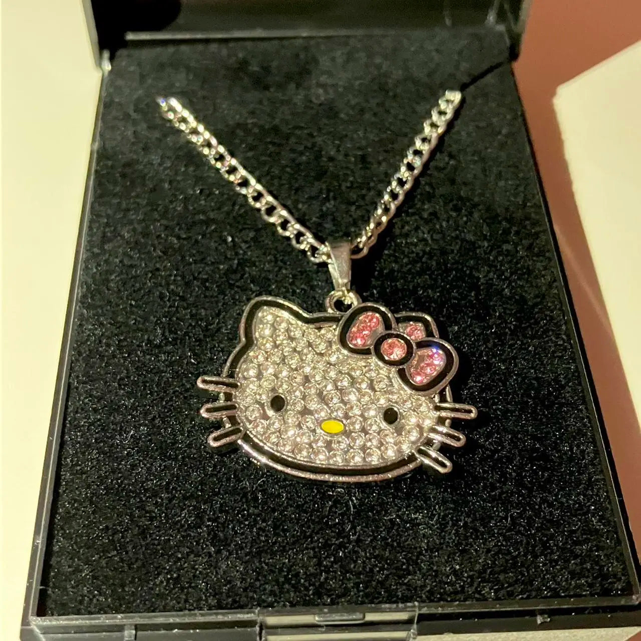 Kitty Kawaii Rosa Schleife Diamantkette