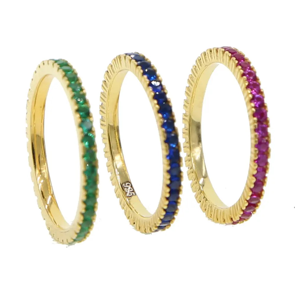 Bunte CZ Eternity Band Ring