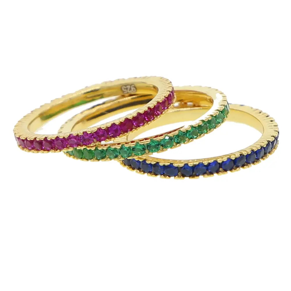 Bunte CZ Eternity Band Ring