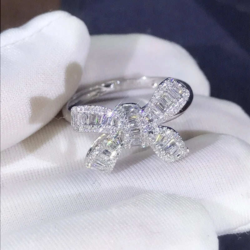 Handgefertigter Bowknot Silber Ring