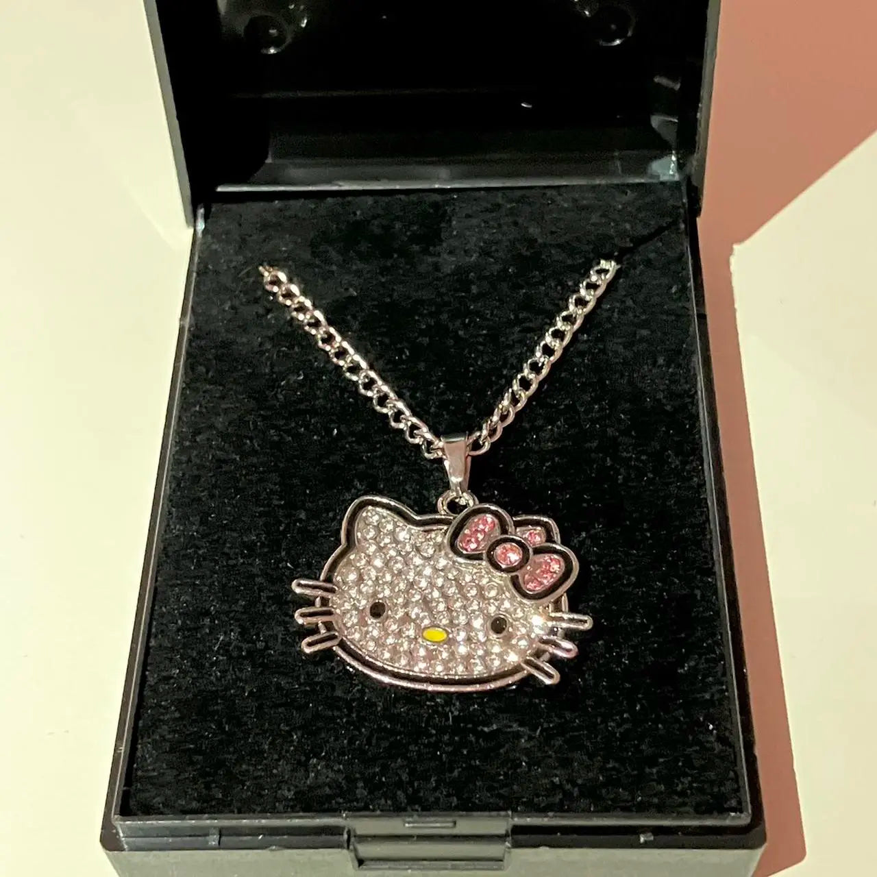 Kitty Kawaii Rosa Schleife Diamantkette